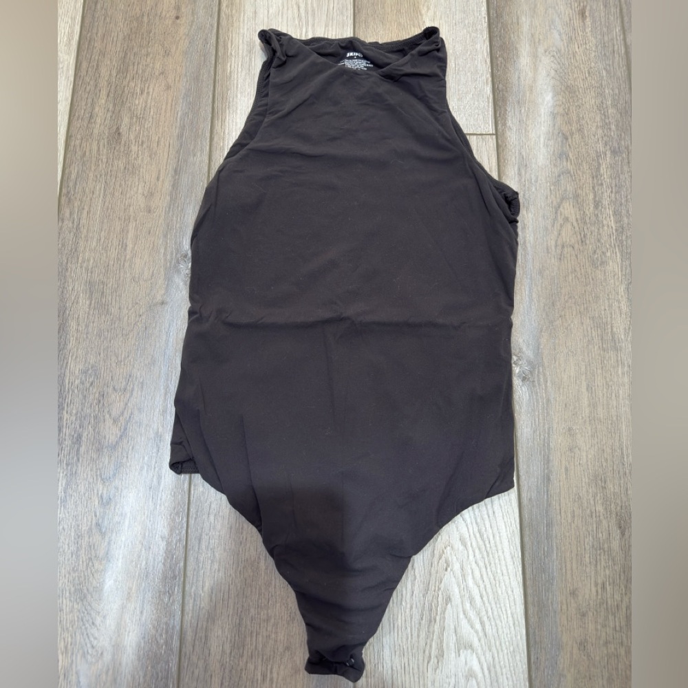 Skims high neck black bodysuit
